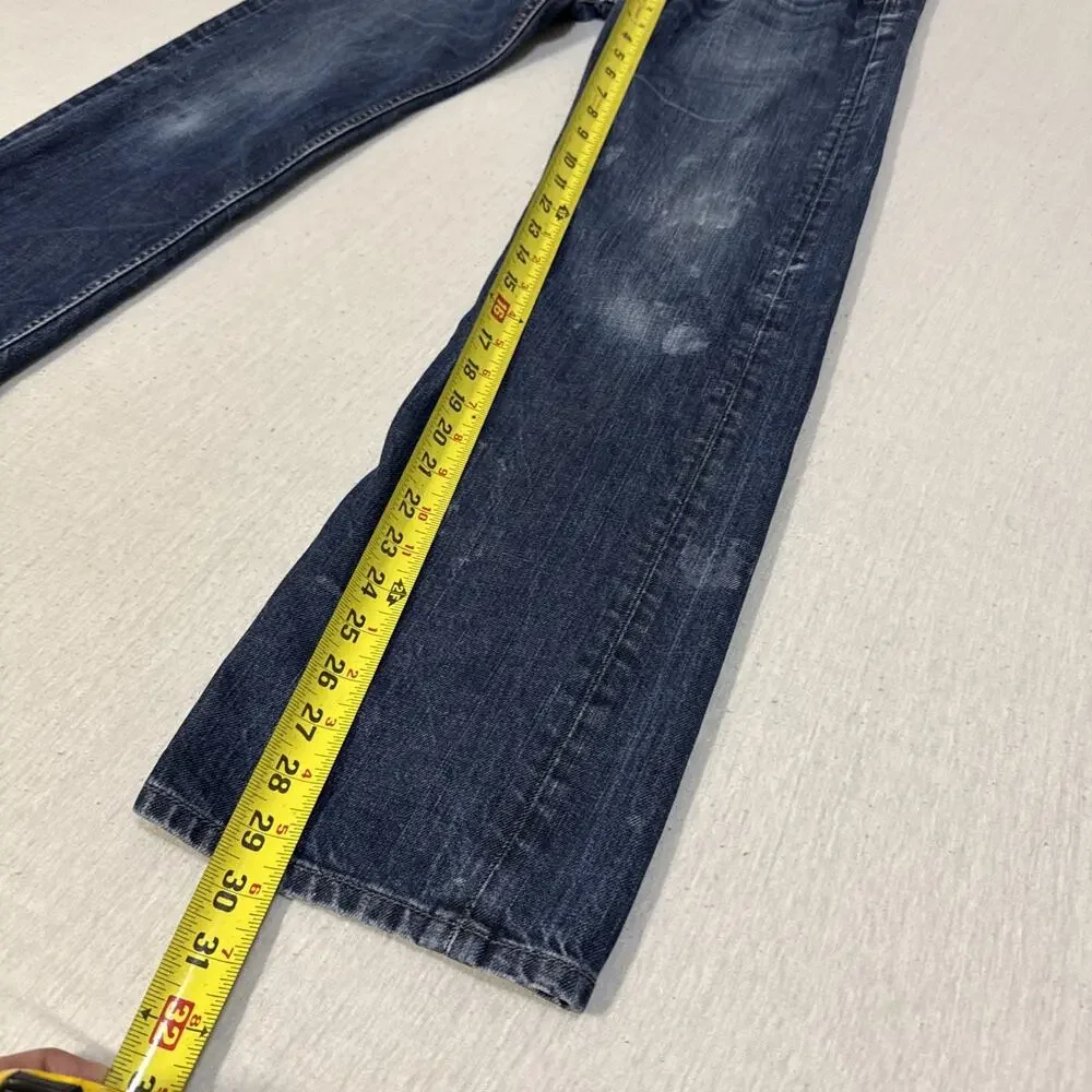 Diesel Larkee Mens 29x30 Regular Straight Blue Jeans Stained